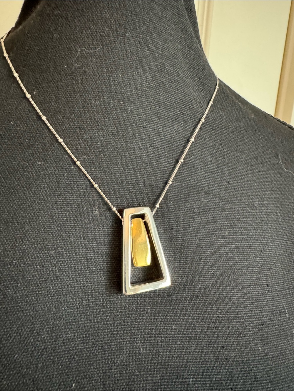 J. Jill Two-Tone Geometric Pendant Necklace - Yellow and Silver